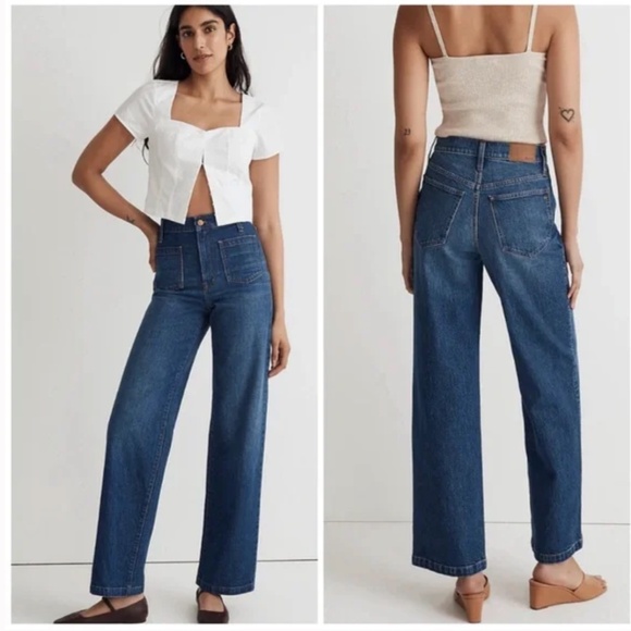 Madewell Denim - NWT Madewell The Perfect Vintage Wide-Leg Jean Patch Pocket Edition Size 30
